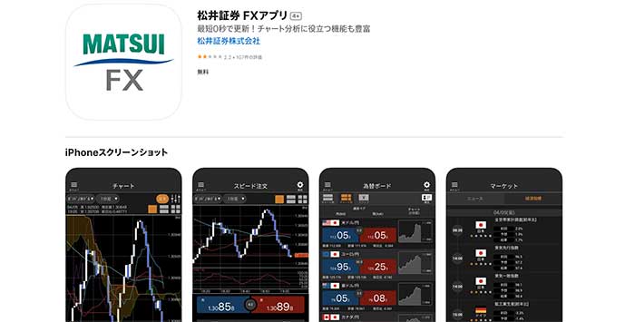 「松井証券 FXアプリ」をダウンロードしてスマホで取引